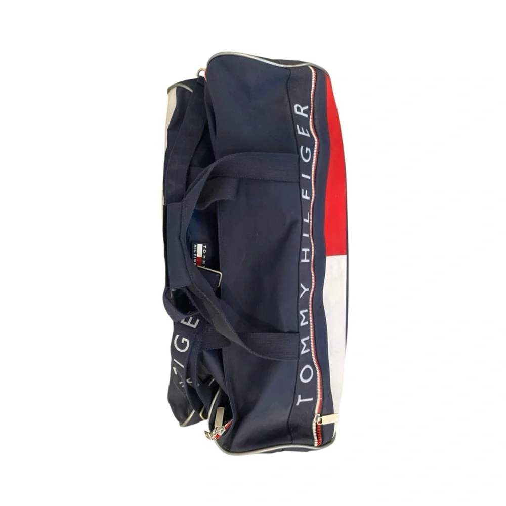 Tommy Hilfiger Vintage Unisex Large Retro Duffle Bag 1990s Red White Blue